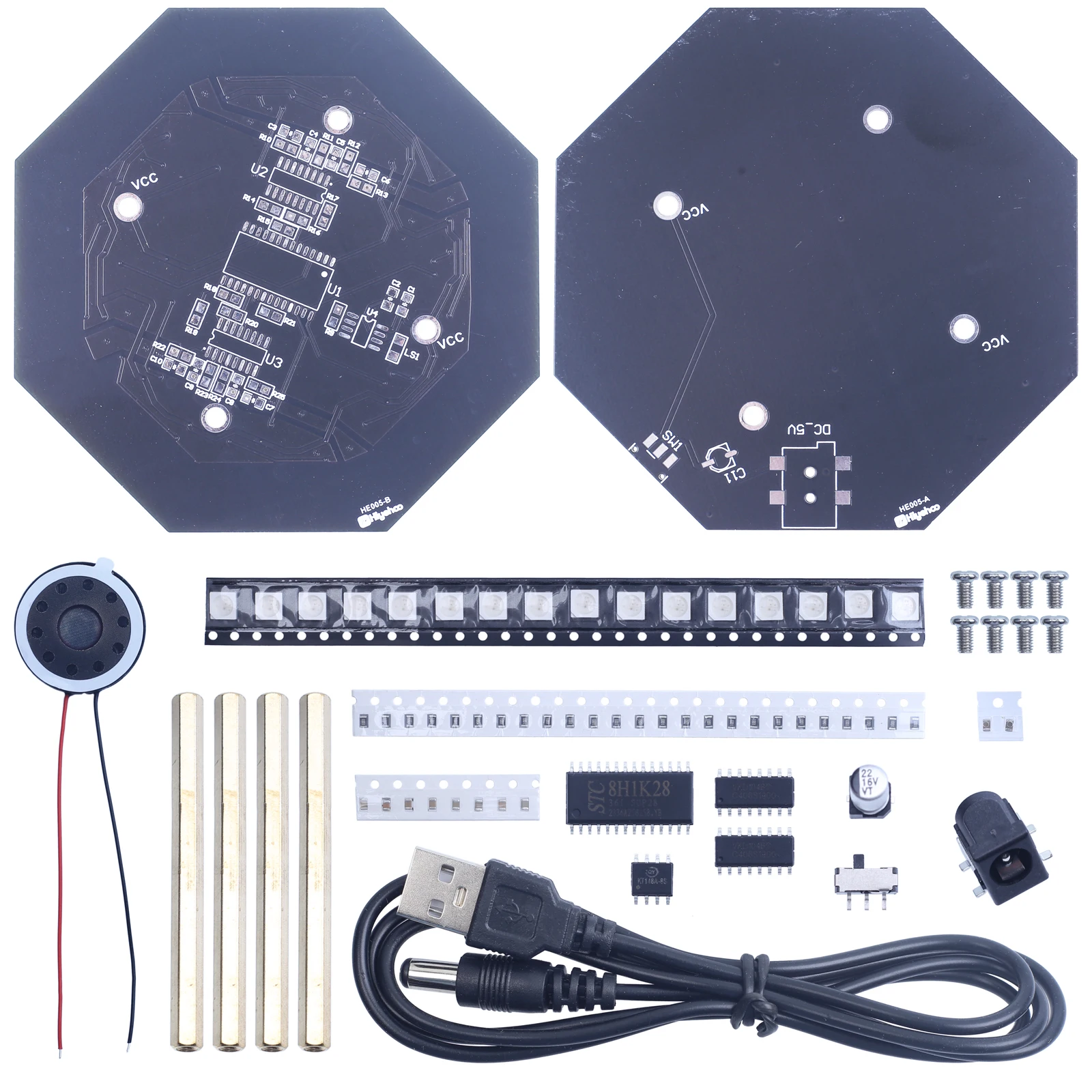 DIY Electronic Music Drum Kit Touch Sensing SMD Soldering Practice Project Suite with 7 String Lyre Harp STEM for School Educate