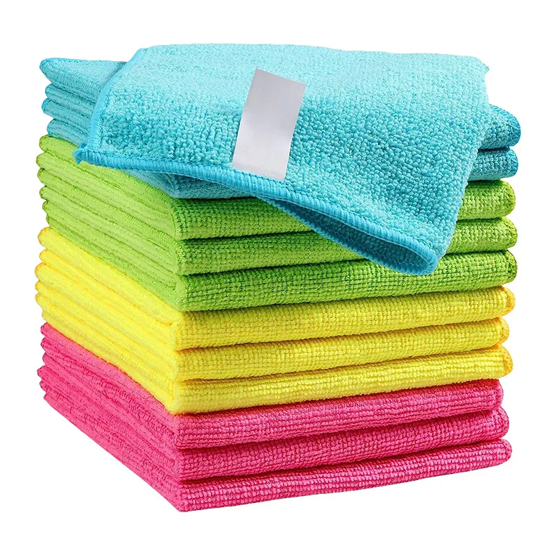 15pcs Coral Fleece Thickened Dish Cloth Does Not Stick To Oil Kitchen Household Absorbs Water Without Shedding Scouring Pad Rag