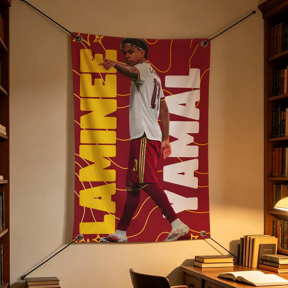 Football Lamine Yamal Young Star Spain Flags Personalized Flag Room Dorm Camping Picnic Garage Bar Indoor Outdoor Wall Decor