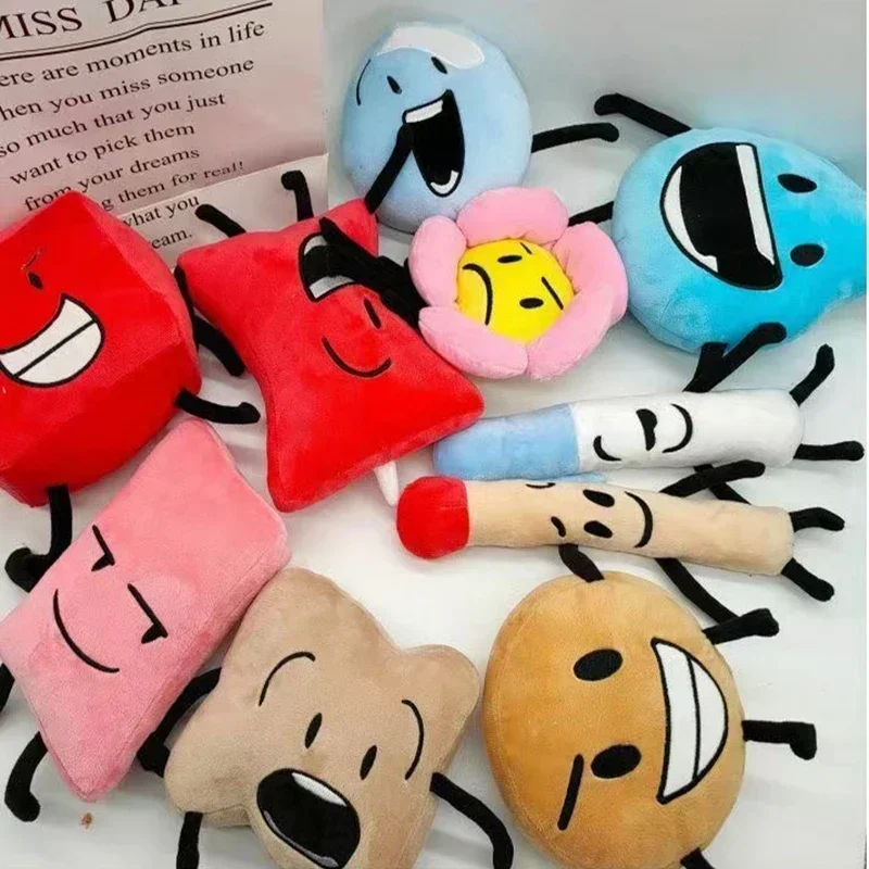 Anime Battle for Dream Island Plush Toys BFDI Plushie Dolls Leaf Fire Flower Water Drop Numbers Stuffed Figure Kids Peluche Gift