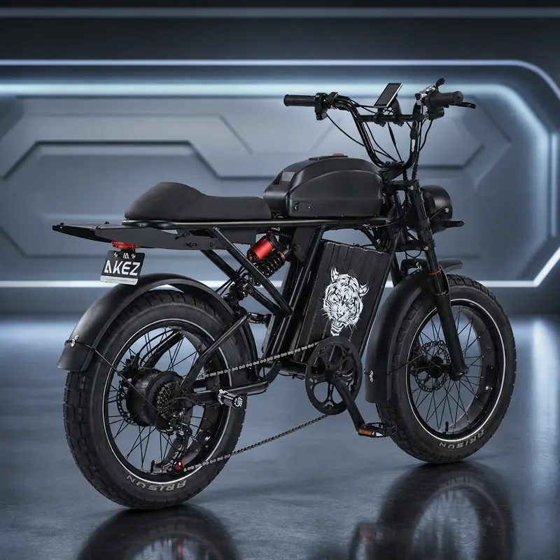 20 Inch Retro Smart Electric Mountain Bike with Snow Tires American Style EBIKE Electric Moped