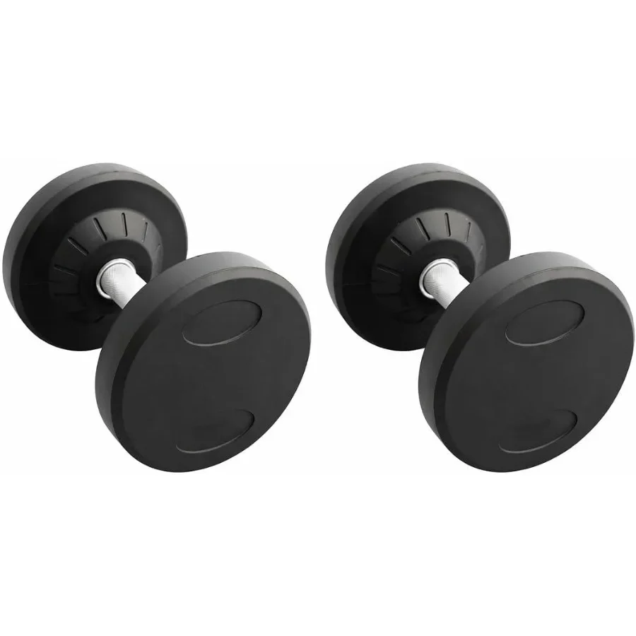Pro Style Dumbbell - Includes 1 Pairs Total 2 Dumbbells of 5lb each - 30mm Knurled Chrome Handles, Rubber Coated Solid Steel Co