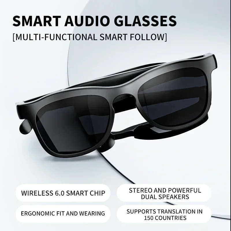 Lenovo New 2400MP 8K HD Smart Glasses Vedio Translation Hands-Free Call AI Chat Logging  Bluetooth 6.0 Music Playback Sunglasses