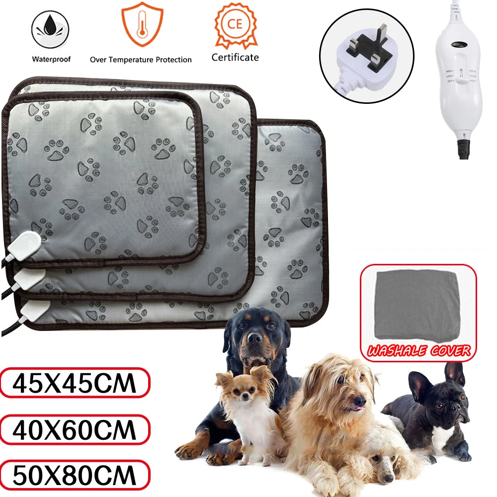 3Size Power-Off Protection Pet Electric Blanket Winter Warming Pad Cat Dog Heated Nest Waterproof Warmer Bite-Resistant Mat Bed