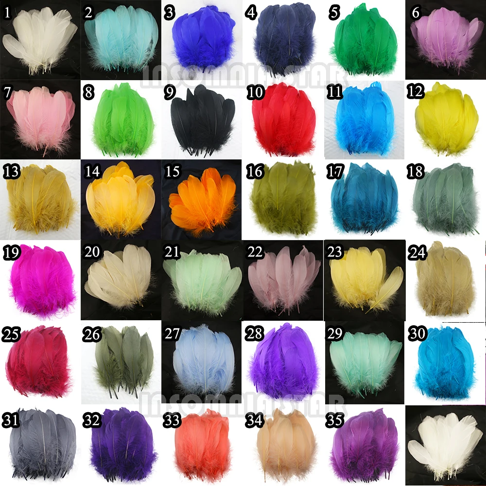 100PCS Soft Goose Feathers 5-7 Inch/13-18cm For Wedding Party Decoration Carnival Diy Facinator