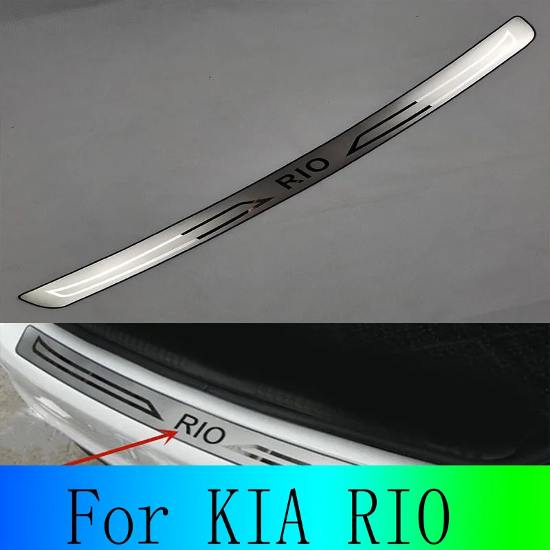 For KIA RIO K2 Rear Bumper Pad Protector Car Door Pads Scuff Plate 304 Stainless Steel Automotive Accessories Chromium Styling