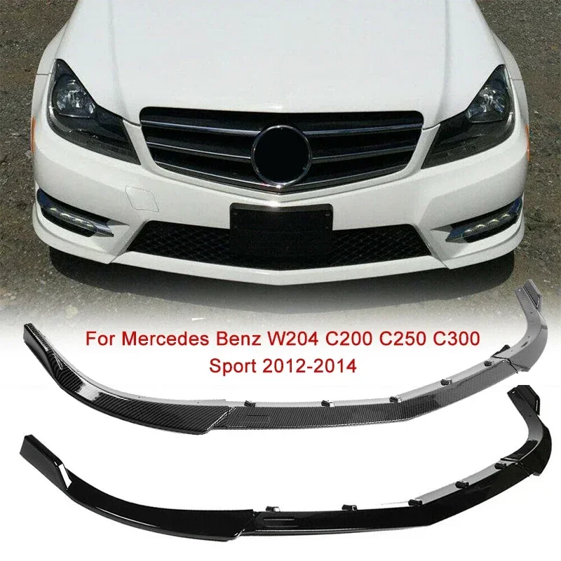 Car Front Bumper Lip Splitter Spoiler for Mercedes Benz W204 C200 C250 C300 Sport 2012-2014