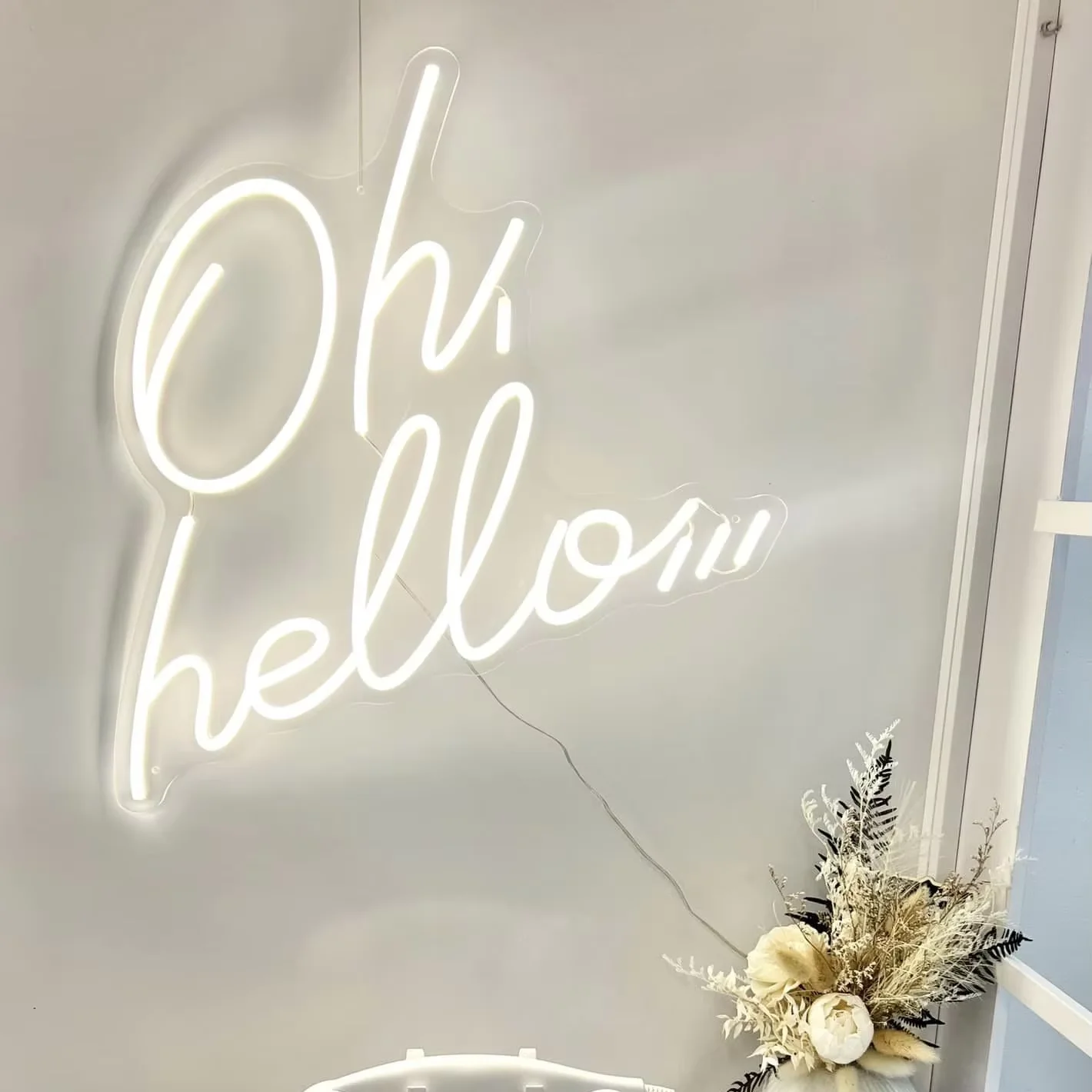 

Custom Neon Sign Oh Hello Sign for Telephone Booth Wedding Neon Light Sign for Wedding Events Decoration