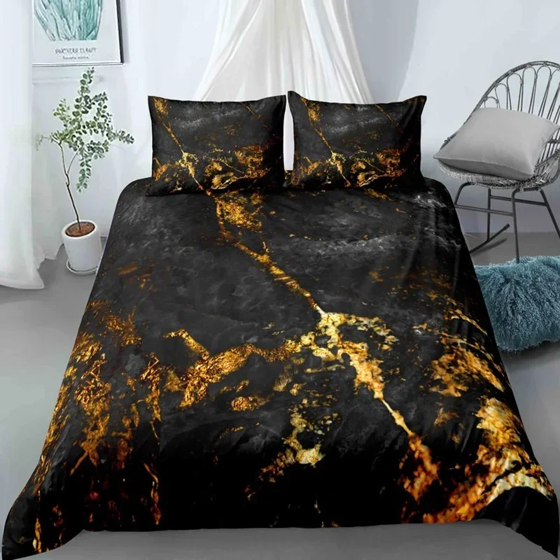 

Chic Marble Duvet Cover Microfiber Mint Gold Glitter Turquoise Bedding Set Abstract Aqua Blue Quilt Cover Single Twin Full Size