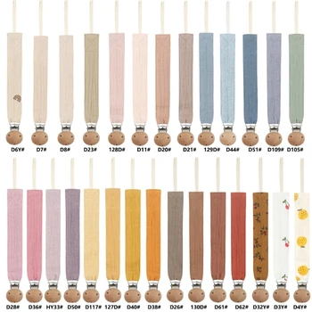 Babyfopspeenclips Zachte katoenen fopspeenketting Tepelbeugelhouder voor tepels Peuterspeelgoed Clip Kraamcadeau