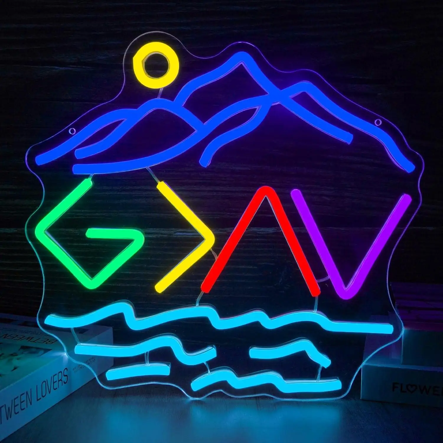 God is Greater Than The Highs and Lows Neon Sign LED Light for Wall Decor USB Powered Christian Themed Home Art Decoration Gifts