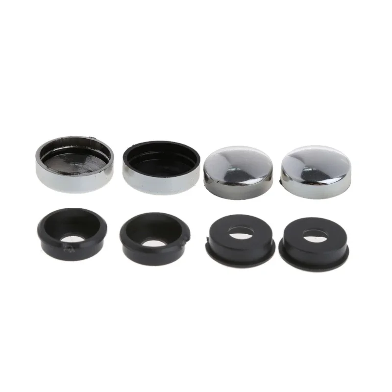 1set/12 Pcs ABS Chrome License Plate Frame Screw Nut Caps+Bolt Cover Set For Car Truck+screws