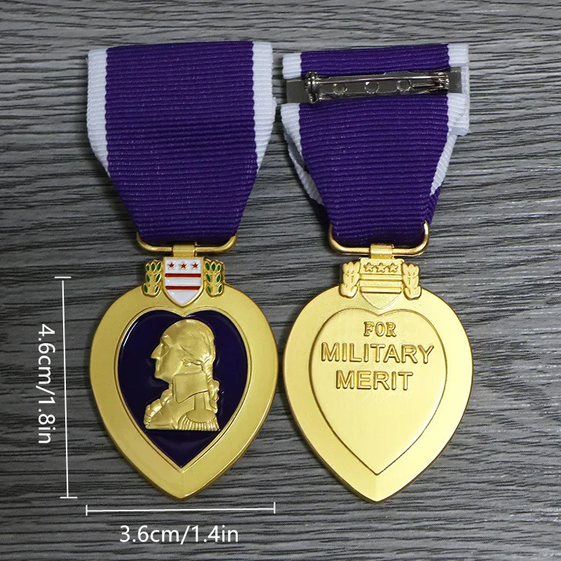 1PC Copy Military Order of The Purple Heart USA Military Medal Pin Badge Craft