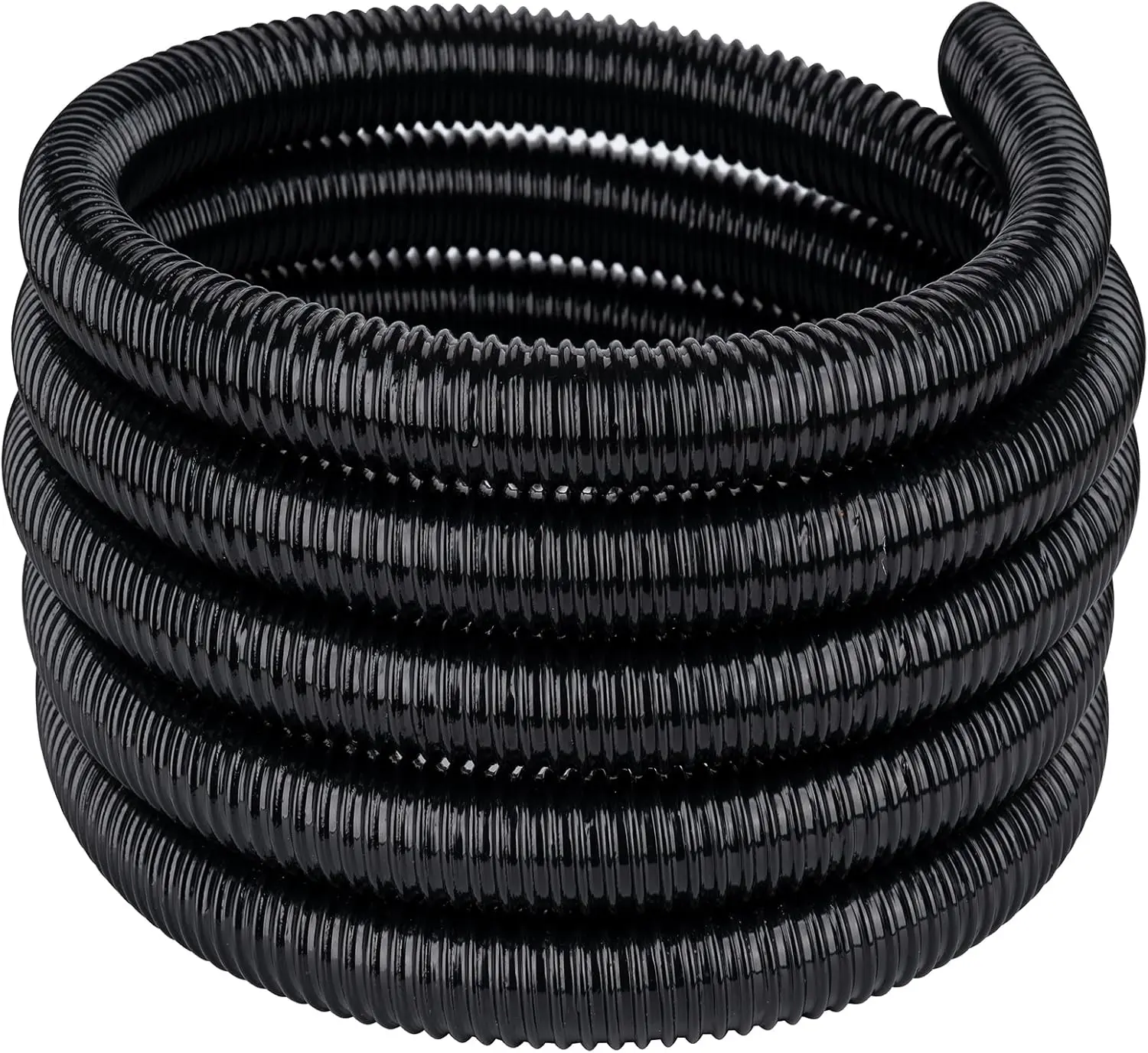 Pond Tubing,1 inch PVC Flexible Pond Hose, Black Corrugated Waterfall Sump Pump Hose,Drainage Pipe, Kinkproof for Garden