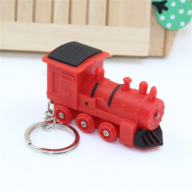 Train Keychain with Sound LED Light Keyholders Decorative Keyrings Train Pendant Keychain Hanging Ornament for Backback K1KF