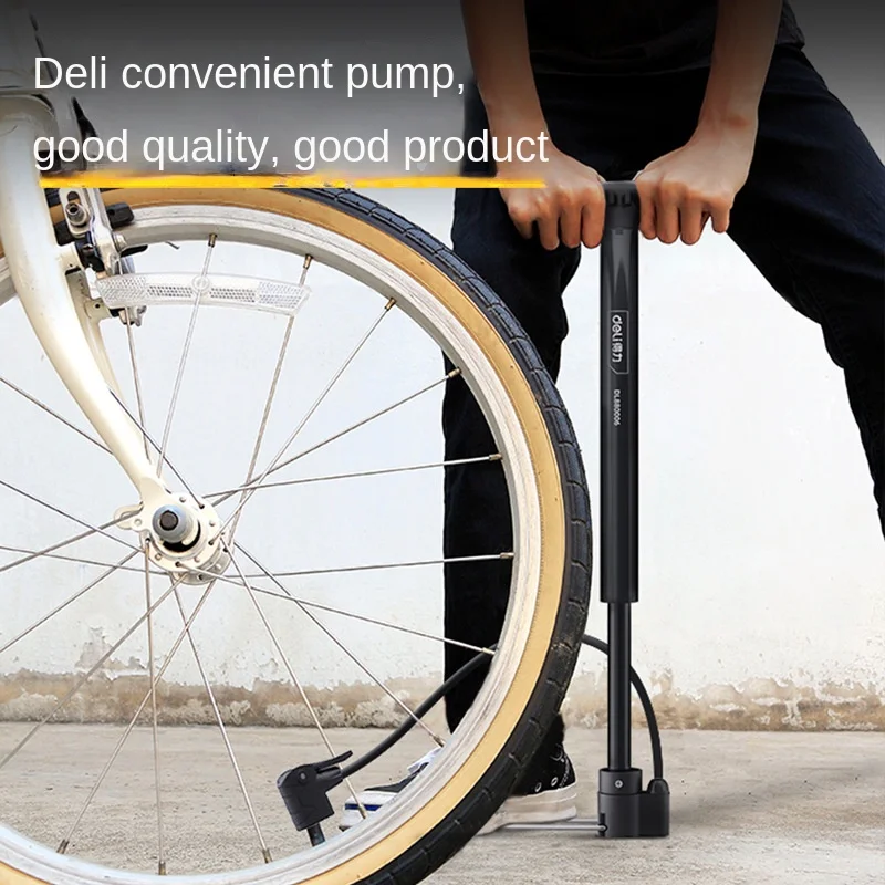 Deli Mini Inflator Bicycle Electric Car Electric Motorcycle Basketball Football Universal Household High Pressure Portable