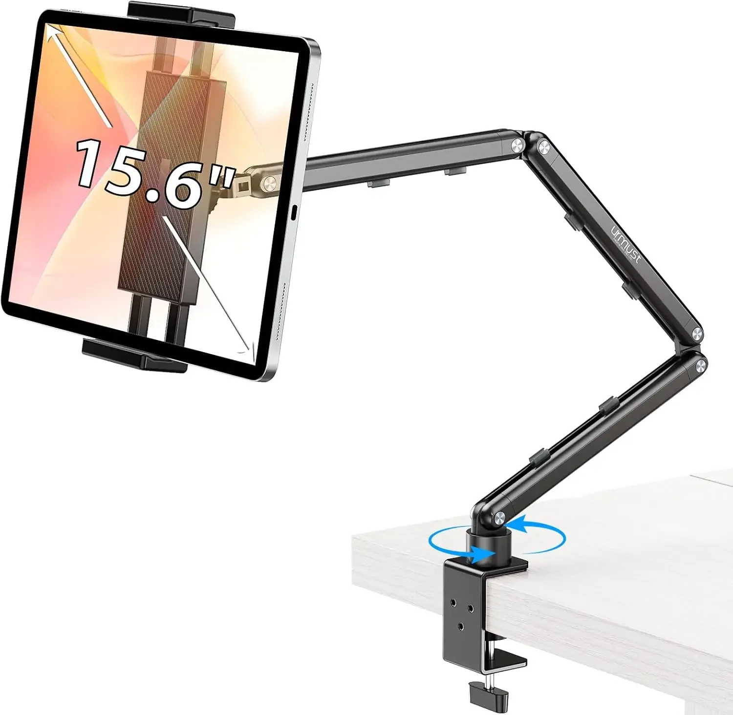 

Adjustable Tablet Stand for Desk, 360° Rotation, Aluminum, Fits 4.7"-15.6" Devices
