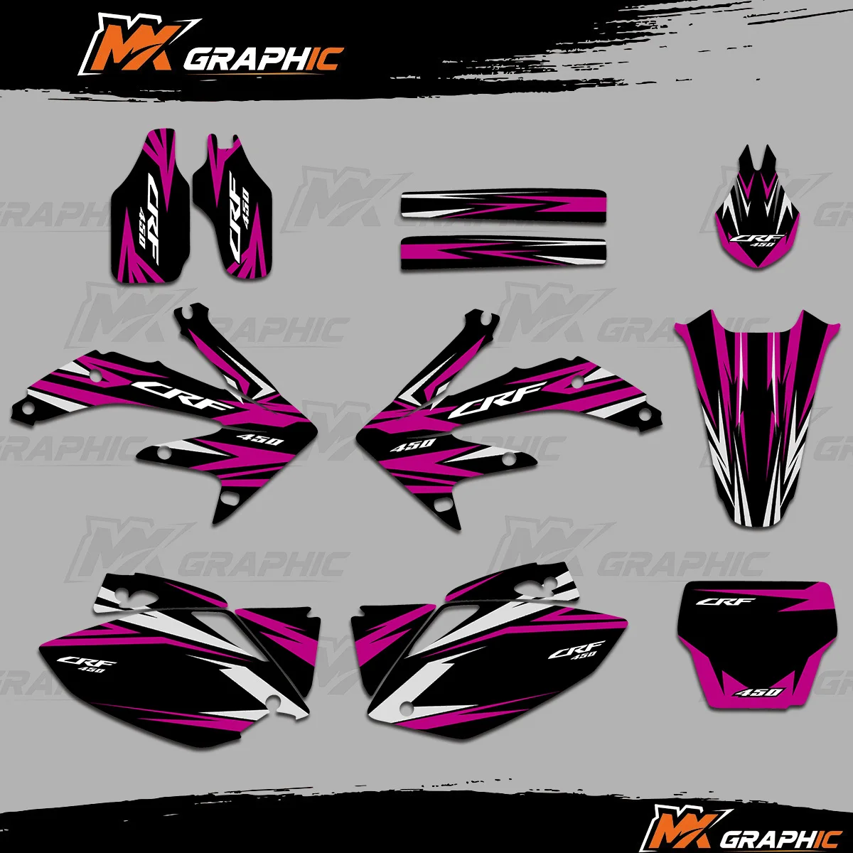 

MXGRAPHIC For Honda CRF450 CRF450R 2005 2006 2007 2008 Motocross Graphic Background Decal Sticker Kit