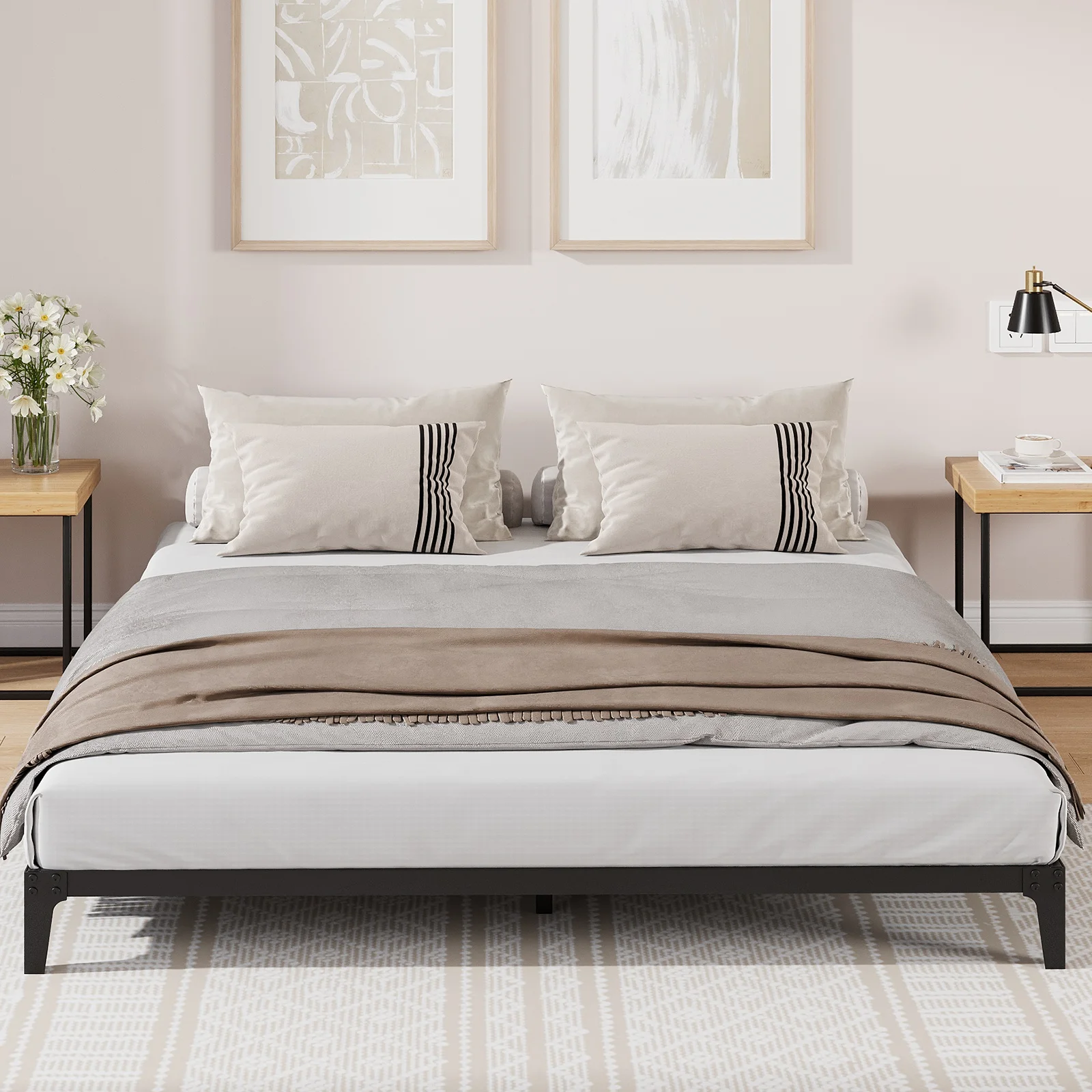 Heavy Duty Metal Platform Bed Frame Twin/Full Size - 6