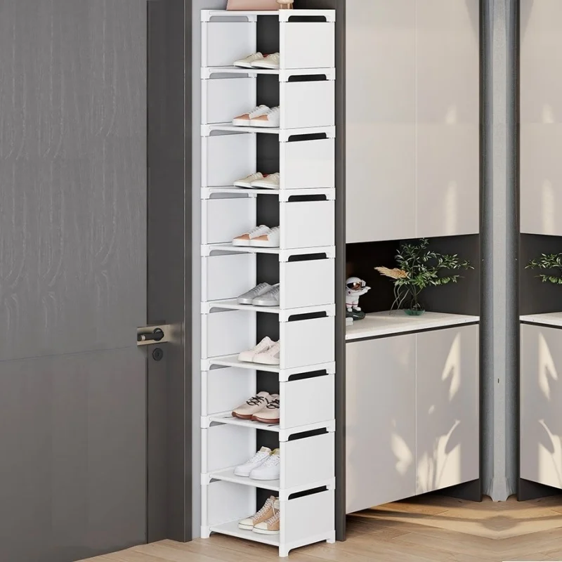 Large-Capacity Multilayer Shoe Rack, Easy Assembly Metal Frame & Fabric Interlayer Storage Shelf for Entryway Hallway, Organizer