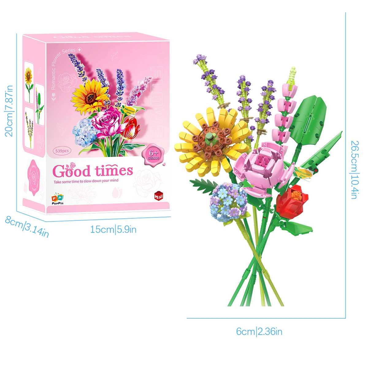 Bloc de construction classique, série de modèles d'été, Bouquet exquis, jouet d'exposition de bureau, ensemble de briques, bricolage, cadeaux de Festival pour enfants