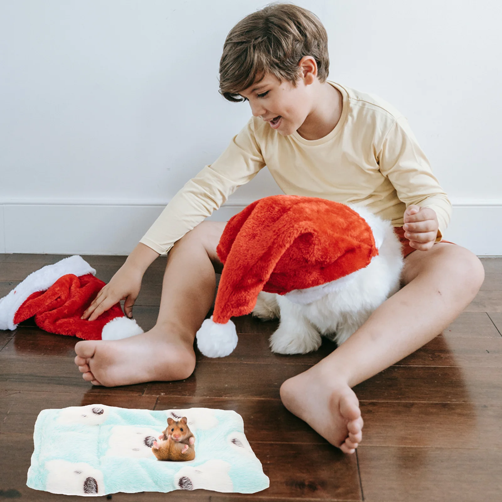 

2Pcs Small Pet Rest Pad Comfortable Winter Sleeping Bed for Hamster Guinea Pig Hedgehog Cozy Nest Cushion for Indoor Outdoor