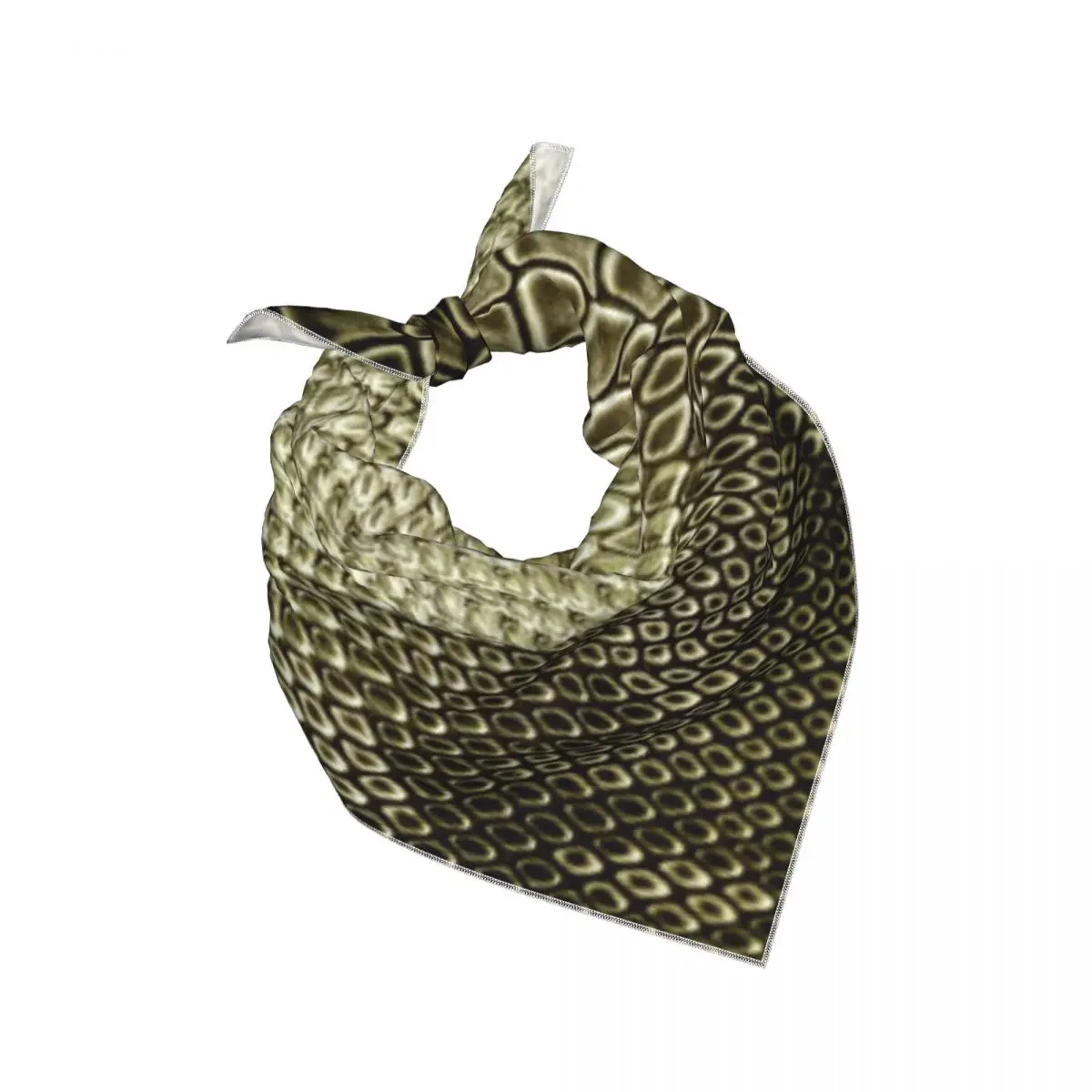 Smooth Imitation Silk Square Scarf Snake Skin Animal Background Women Multi-functional Head Wrap Neck Scarf Bandana Gift