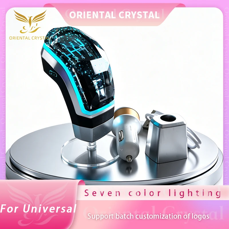 LED-Kristall-Schaltknauf mit sieben Farben für 5-Gang-/6-Gang-Getriebe, Super-Kristall-LED-Schaltkopf mit 8-10-12 mm Durchmesser