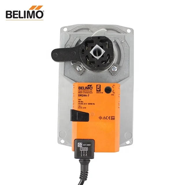 BELIMO AC/DC 24 V DR24A-5/DR24A-7 Rotary actuator for butterfly valves  Max. 90 Nm (not constant) Open/close 150 s  IP54  F05