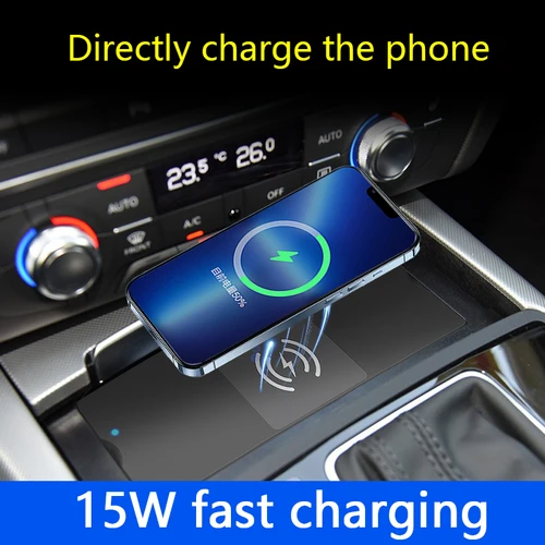 Imagen 2 del producto LOYEUANR para Audi A6 C7 A7 S6 RS6 S7 RS7 cargador inalámbrico de coche 15W carga rápida placa de carga con ranura para tarjeta de carga inalámbrica
