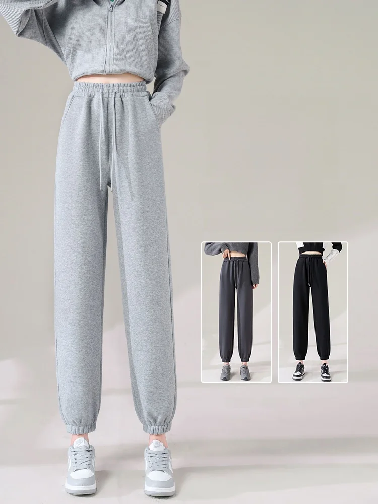 

Женские спортивные брюки для весны и осени, тонкие, новые, с манжетами, для отдыха, для бега, фитнеса, с высокой талией, длинные