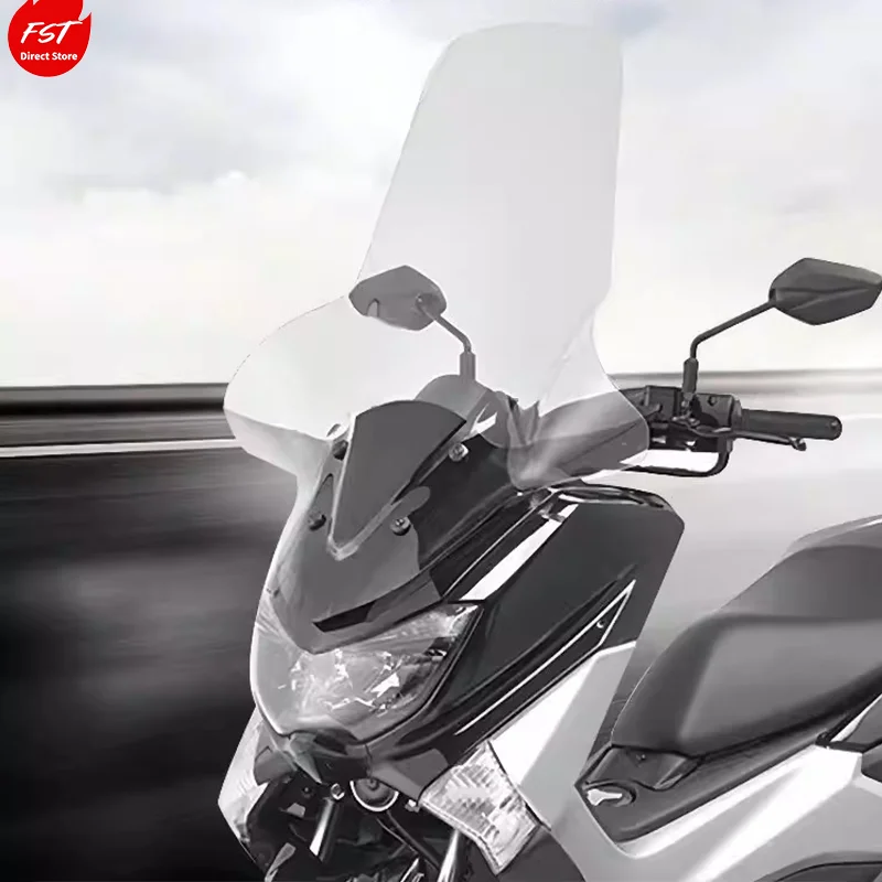 Large Winter Windshield with Hand Guards for Yamaha NMAX 155 (2020-2024), Tall & Wide Front Wind Deflector