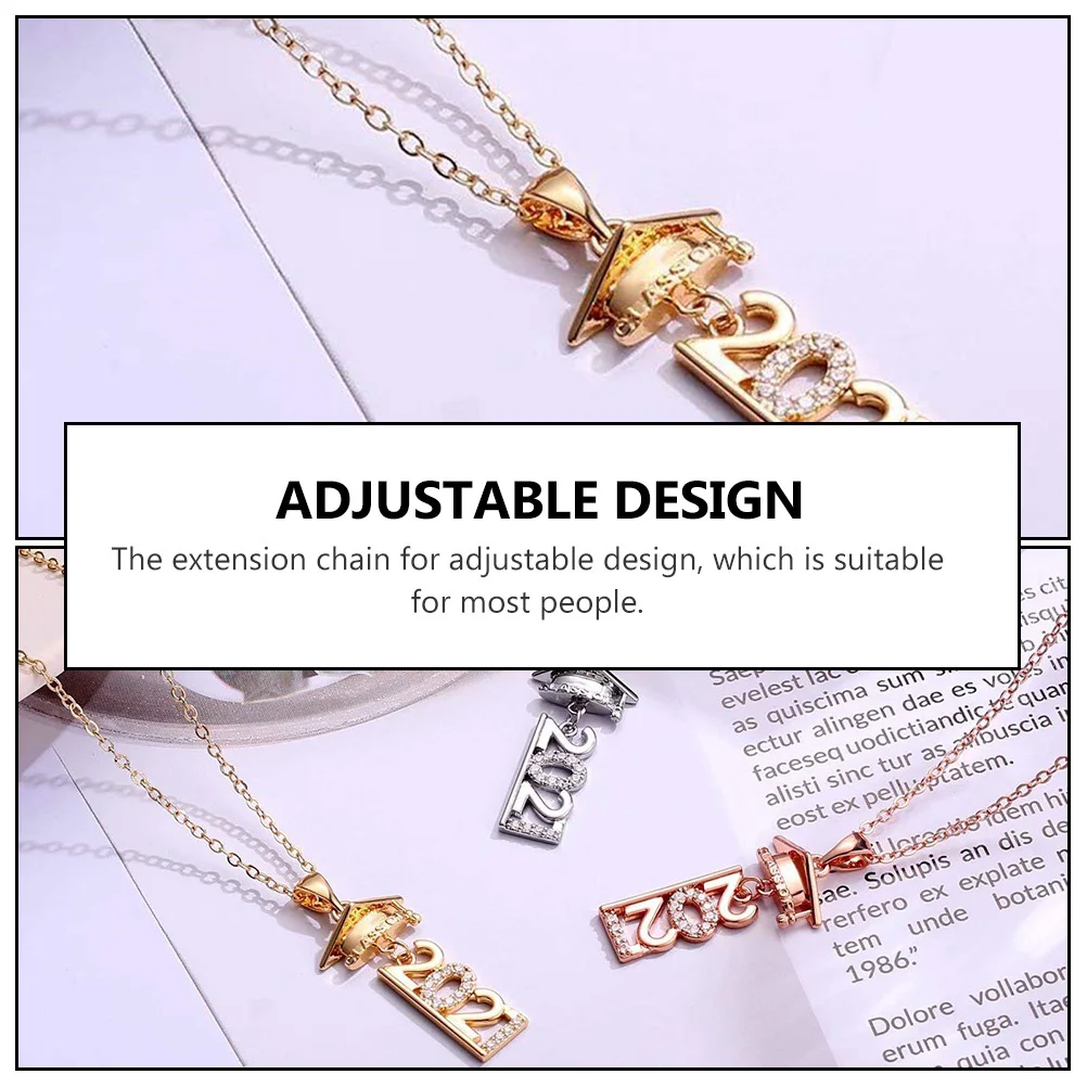 

1Pcs Graduation Necklace Class of 2021 Copper Gold Plated Unisex Design Adjustable Chain College Gift Graduation Necklace