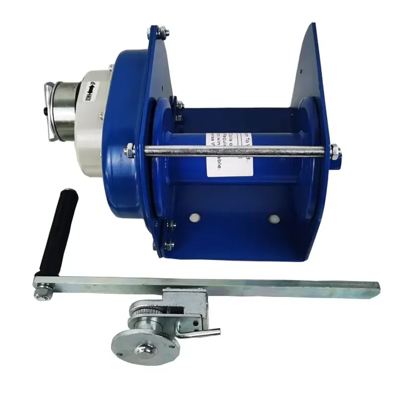 Heavy Duty Manual Winch with Brake 1 Ton Capacity Crank Gear for Marine Boat Trailer Lifting Equipment Robust Steel