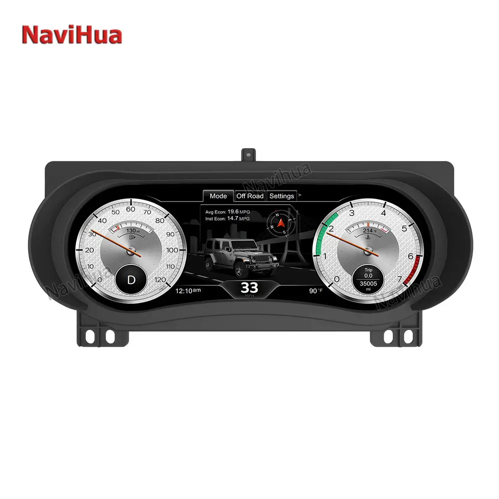 NaviHua New Arrival For Jeep Wrangler JL 2018 2023 Car Digital Cluster LCD Dashboard Auto Speedometer Virtual Cockpit Upgrade