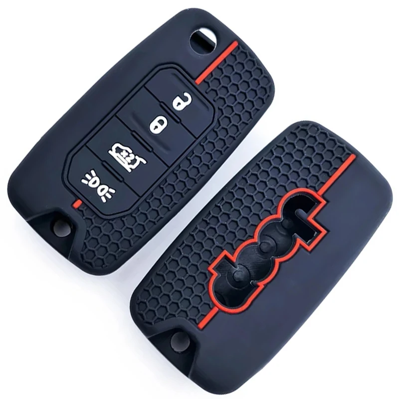 Capa de silicone para chave remota de carro, para jeep cherokee compass s renegado grand comandante para dodge path challenger jcuv carregador