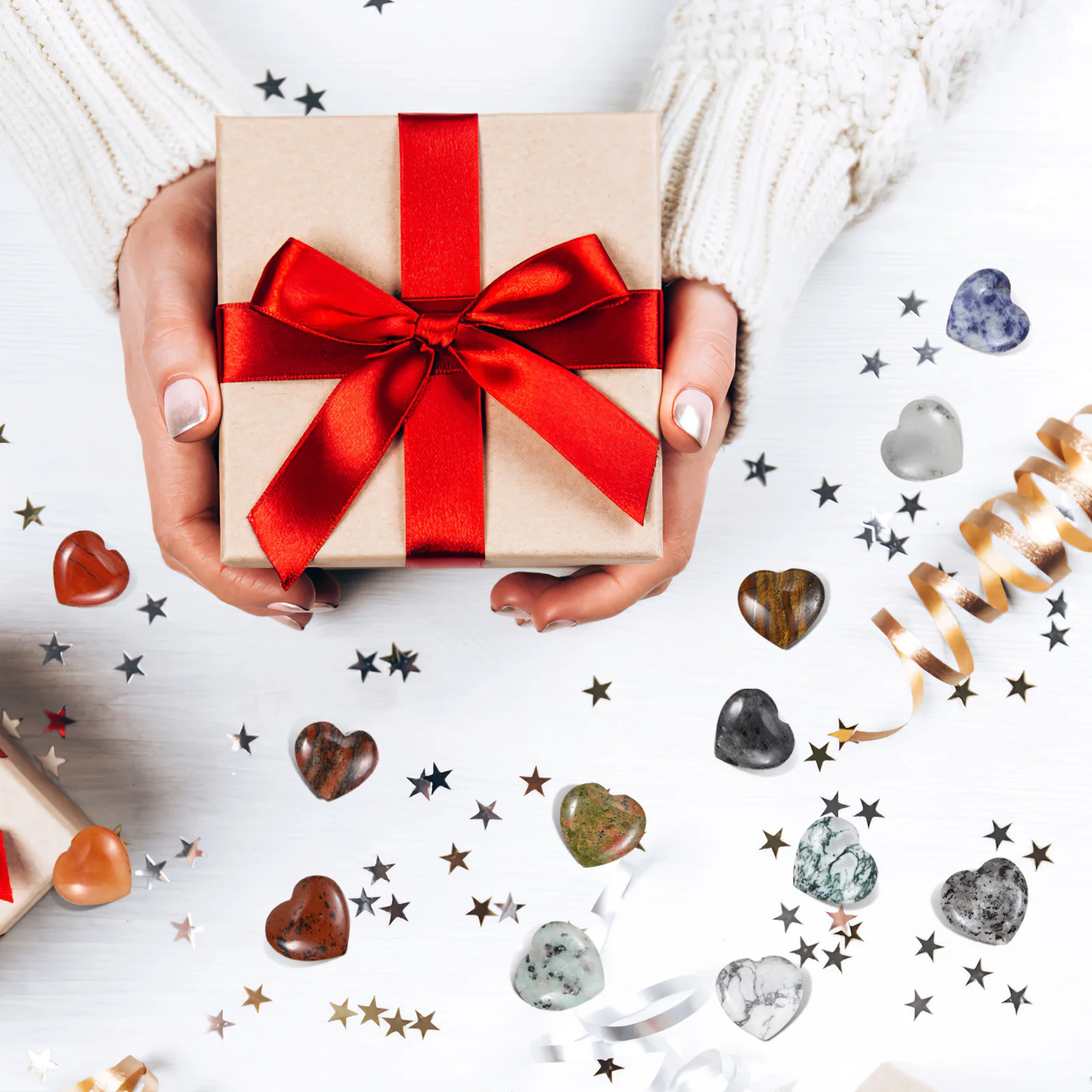 

20Pcs Small Heart Shape Crystals Decorative Stones for Vase Filler Jar Fillers DIY Jewelry Projects Crystal Decor Gift for Loved