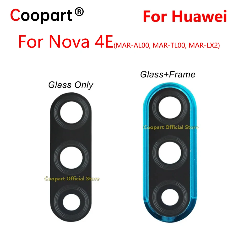 

New Coopart Rear Back Camera Glass Lens Cover For Huawei Nova 4e MAR-AL00, MAR-TL00, MAR-LX2 Camera Glass Lens+Frame Holder