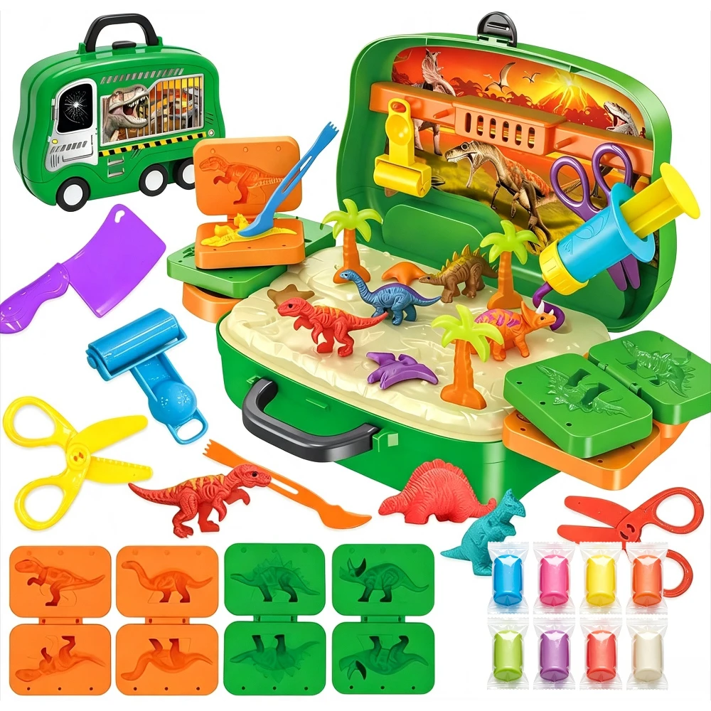 conjunto-de-massinha-de-modelar-mundo-dos-dinossauros-com-21-pecas-moldes-e-ferramentas-variados-estojo-portatil-com-rodinhas-brinquedo-de-argila-diy-presente-adoravel-para-criancas