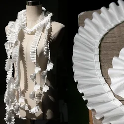 Small Pleated Ruffle Edge Lace Fabric Creative Pleated Dress Decorative Clothing Handmade Designer Fabric Accessories