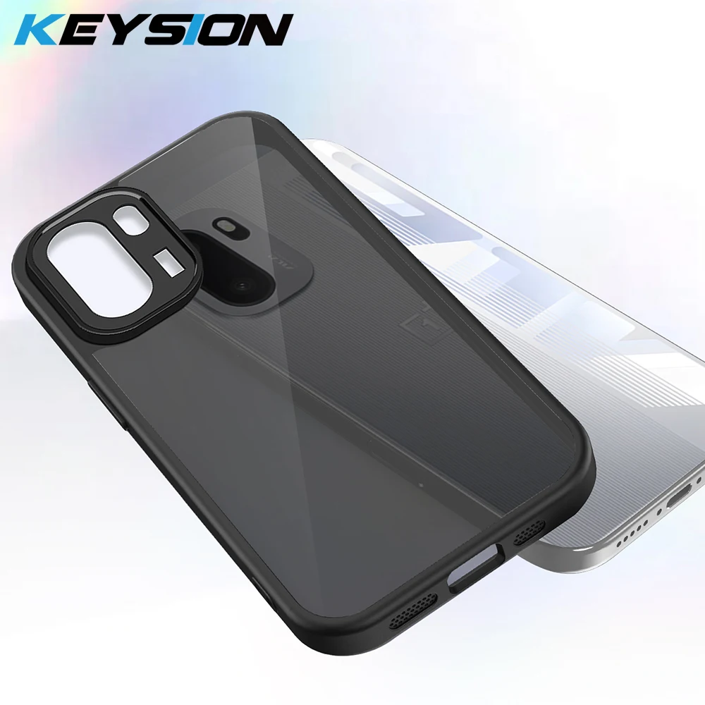 

KEYSION Matte Translucent Black Phone Case for OnePlus 15R 15 5G Silicone+PC Clear Shockproof Back Cover for OnePlus Ace 6 6T