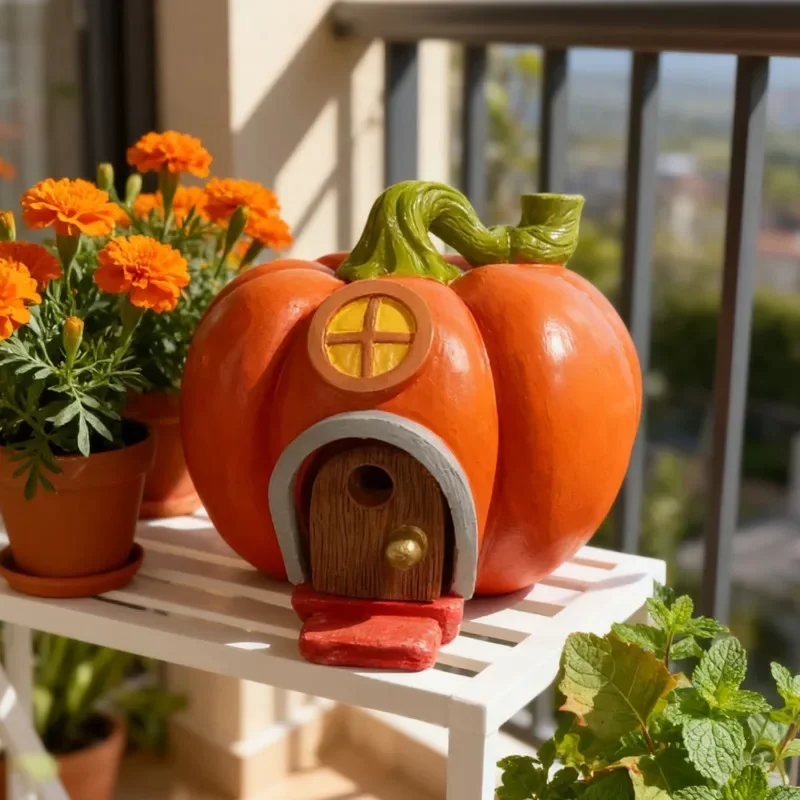 Pumpkin Incense Burner Resin Aromatherapy Diffuser Holder Backflow Censer Cute Tabletop Ornament Bedroom Living Room Meditation