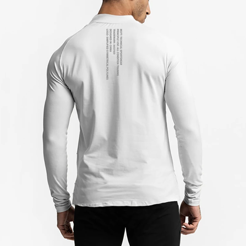 Compression Turtleneck Shirts Mens Casual Long Sleeve Quick Dry Clothing Autumn Fitness Tops Gym Bodybuilding Muscle T-Shirts