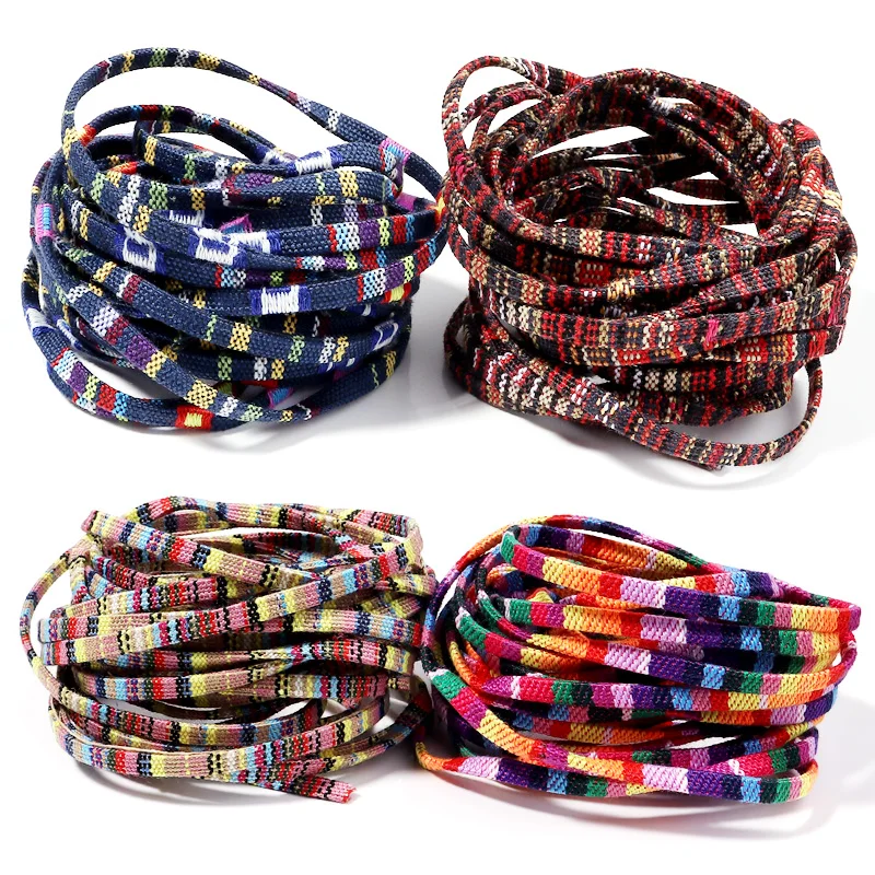 5 Yards/Lot 5mm Flache Baumwolle Schnur Handgemachte Bunte Ethnische Stil Seil Für Ornament Machen DIY Nähen Handwerk Kleidung zubehör