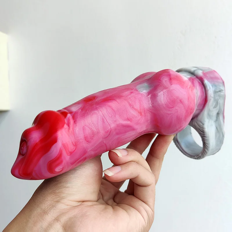 Realistic Dog Knot Penis Sleeve Gory Meat Fantasy Animal Cock Extender Soft Silicone Sex Toy For Couples Dick Cover BDSM Game