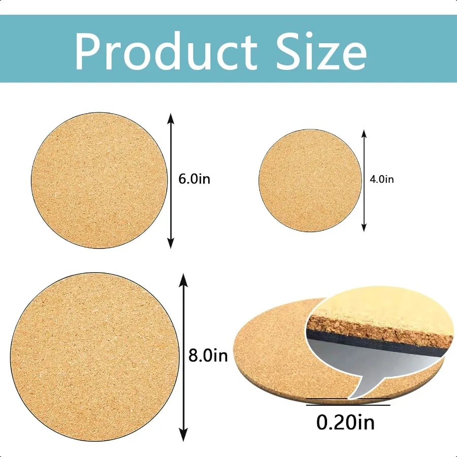 9 قطعة 3 أحجام الفلين الوقايات النباتية الفلين النباتات حصيرة 4 6 8 بوصة الفلين النباتات منصات DIY بها بنفسك الوقايات النباتية لنباتات المنزل في الداخل #3