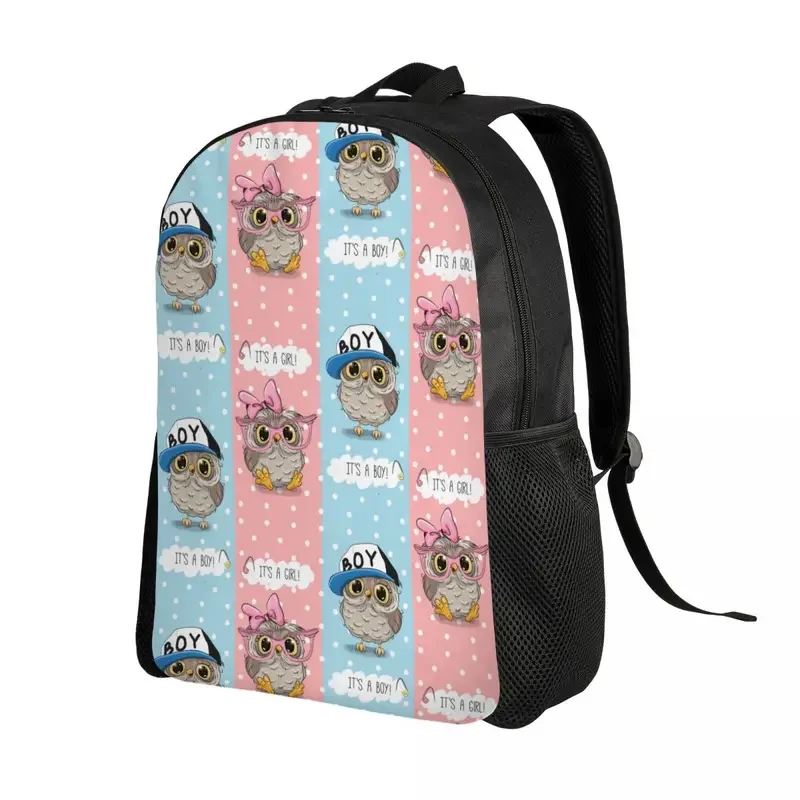 Mochilas impermeables con estampado de búhos para hombre y mujer, morral escolar con estampado de animales, Kawaii