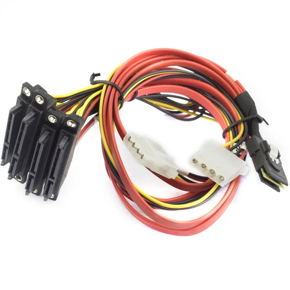 MINI SAS SFF-8087 to 4 Ports SATA 22P female connection cable For Server