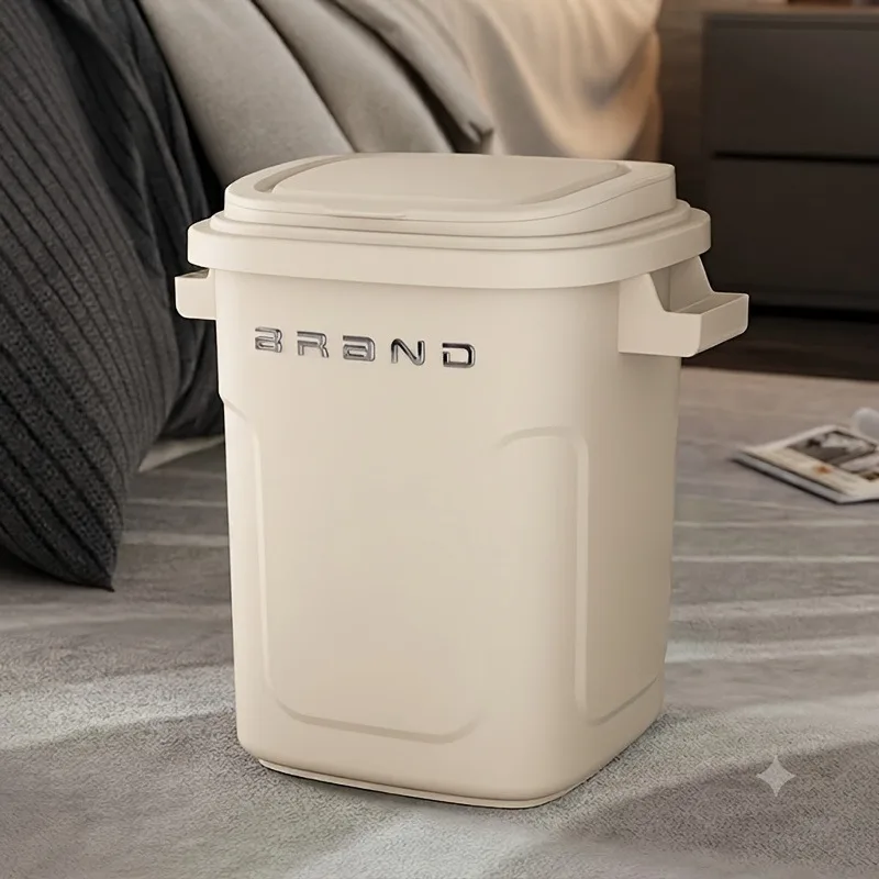 10/20/34/46/65L Trash Can with Lid Wastebasket Recycle Bin Bathroom Garbage Cube Kitchen Food Waste Plastic Bin Home Accessories