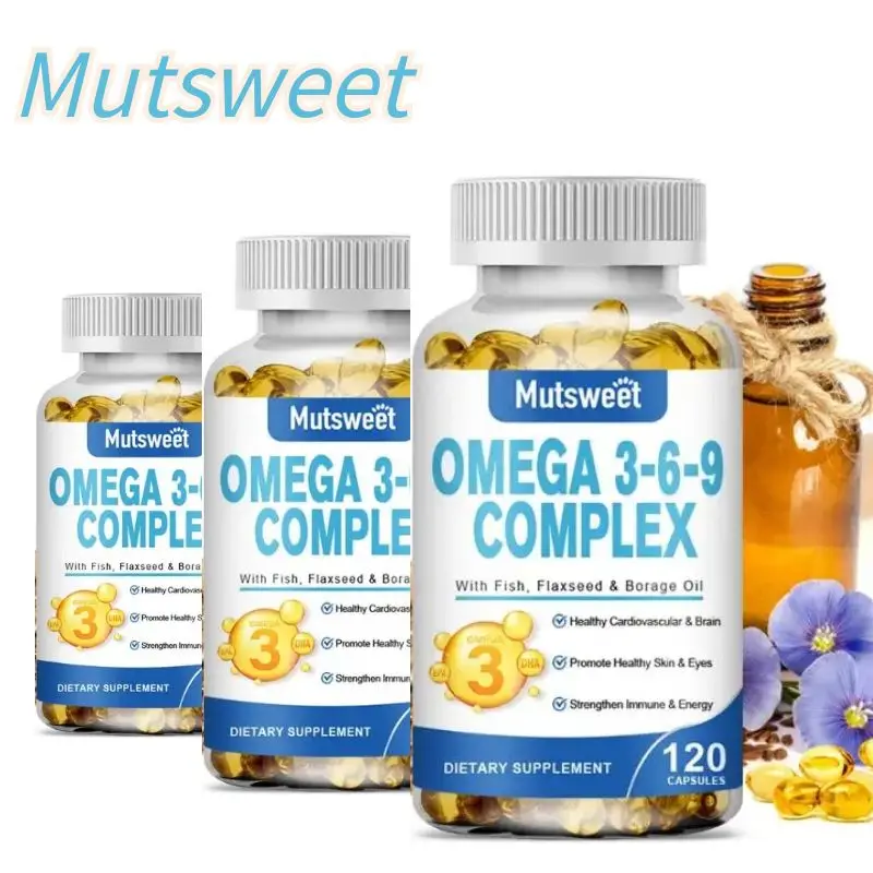 Mutsweet Fish Oil Omega 3 6 9 Capsules Skin Beauty Eyes Brain Immune Health Hormone Balance Fishing Nutrition Dietary Supplement